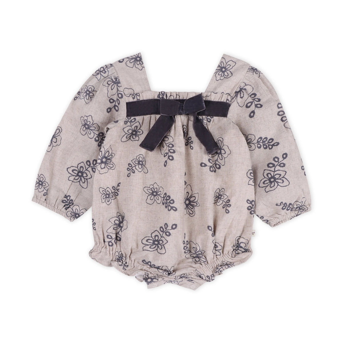Viverano Organics Theresa Floral Baby Romper with Bows & Headband (Organic)