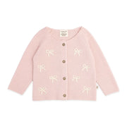 Viverano Organics Zoe Bow Sweater Knit Baby Button Cardigan (Organic)