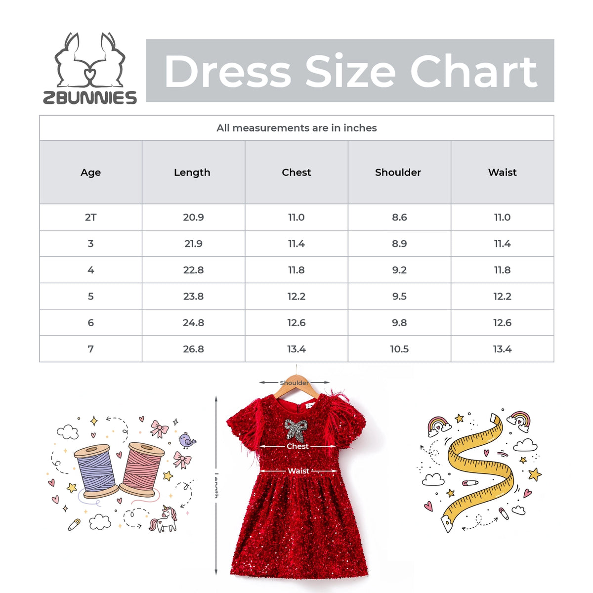 2Bunnies Size Chart