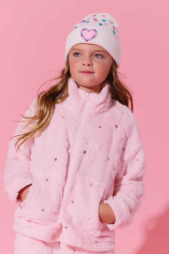 Model Wearing Lola And The Boys Cutie Bows Plush Set