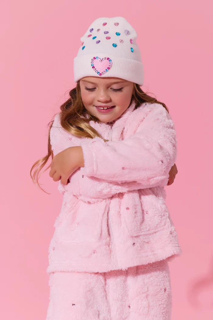 Model Wearing Lola And The Boys Cutie Bows Plush Set
