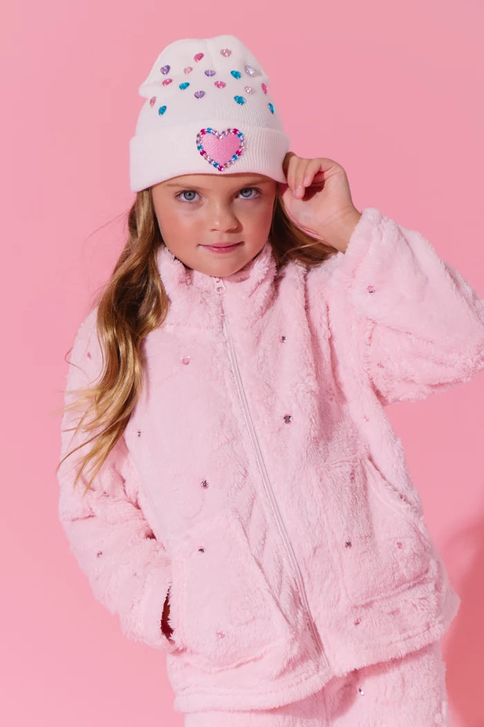 Model Wearing Lola And The Boys Cutie Bows Plush Set