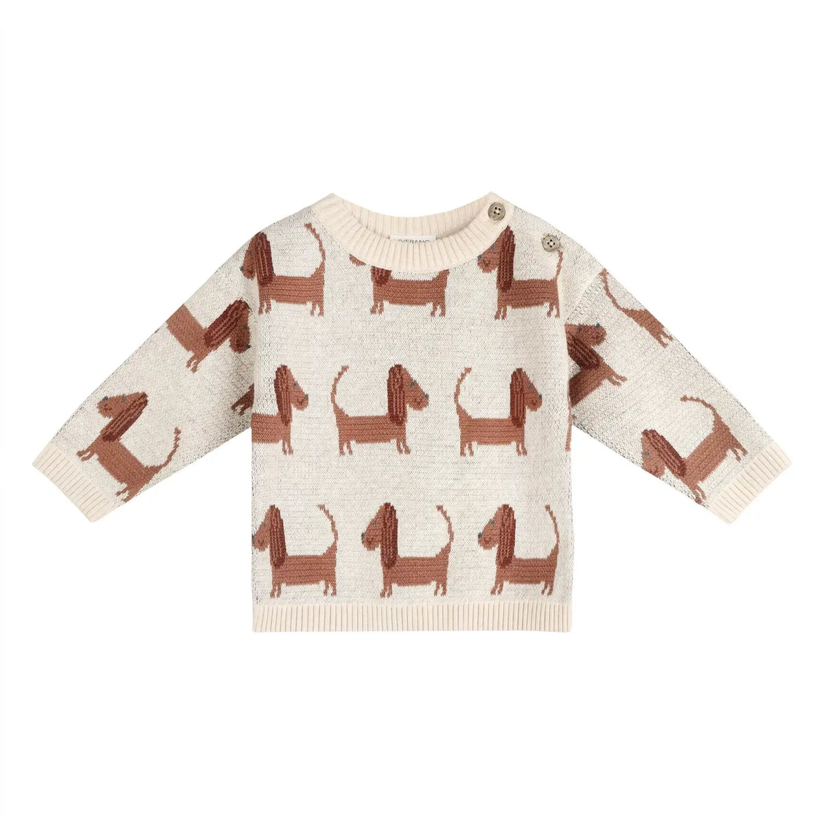 Viverano Organics Doxie Dog Jacquard Knit Baby Pullover (Organic Cotton)
