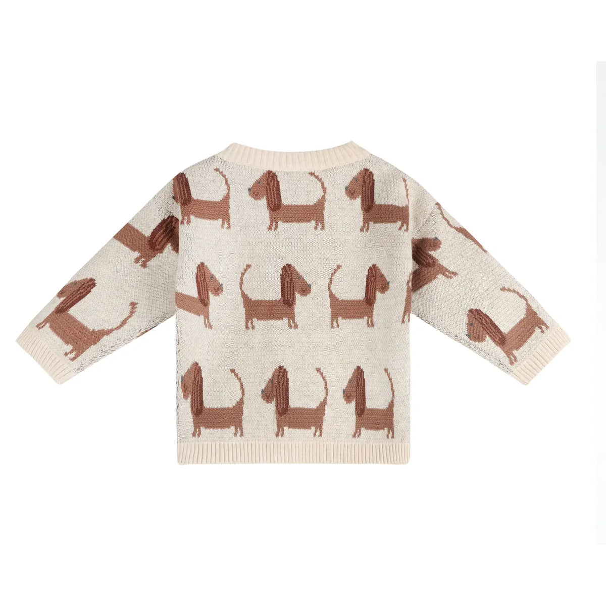 Viverano Organics Doxie Dog Jacquard Knit Baby Pullover (Organic Cotton)