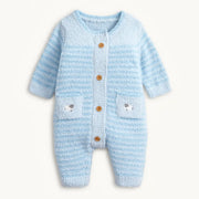 Magnetic Me Chenille Blue Sweater Romper