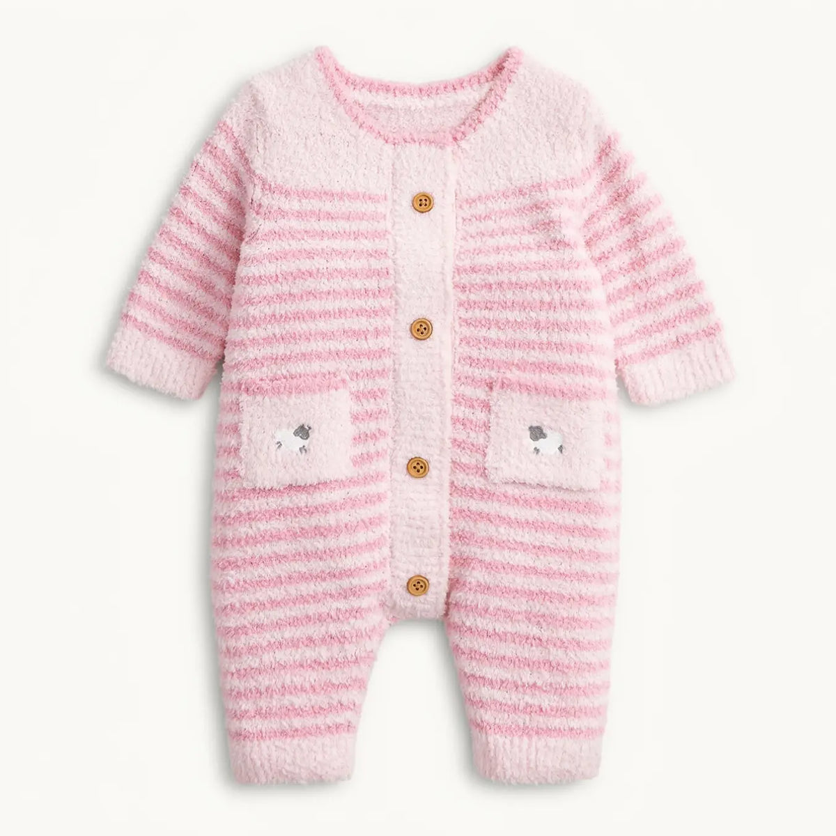 Magnetic Me Chenille Pink Sweater Romper