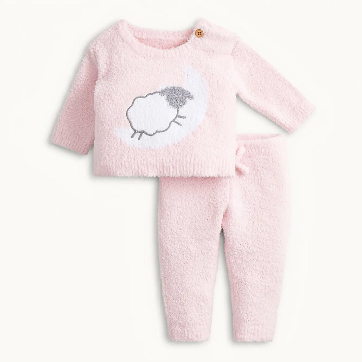 Magnetic Me Chenille Pink Sheep 2 pc Lng Slv/Lng Pnt Set