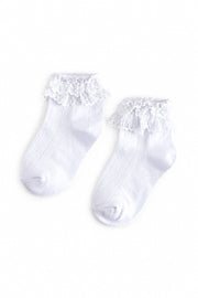 Little Stocking Co. Lace Bobby Socks - White