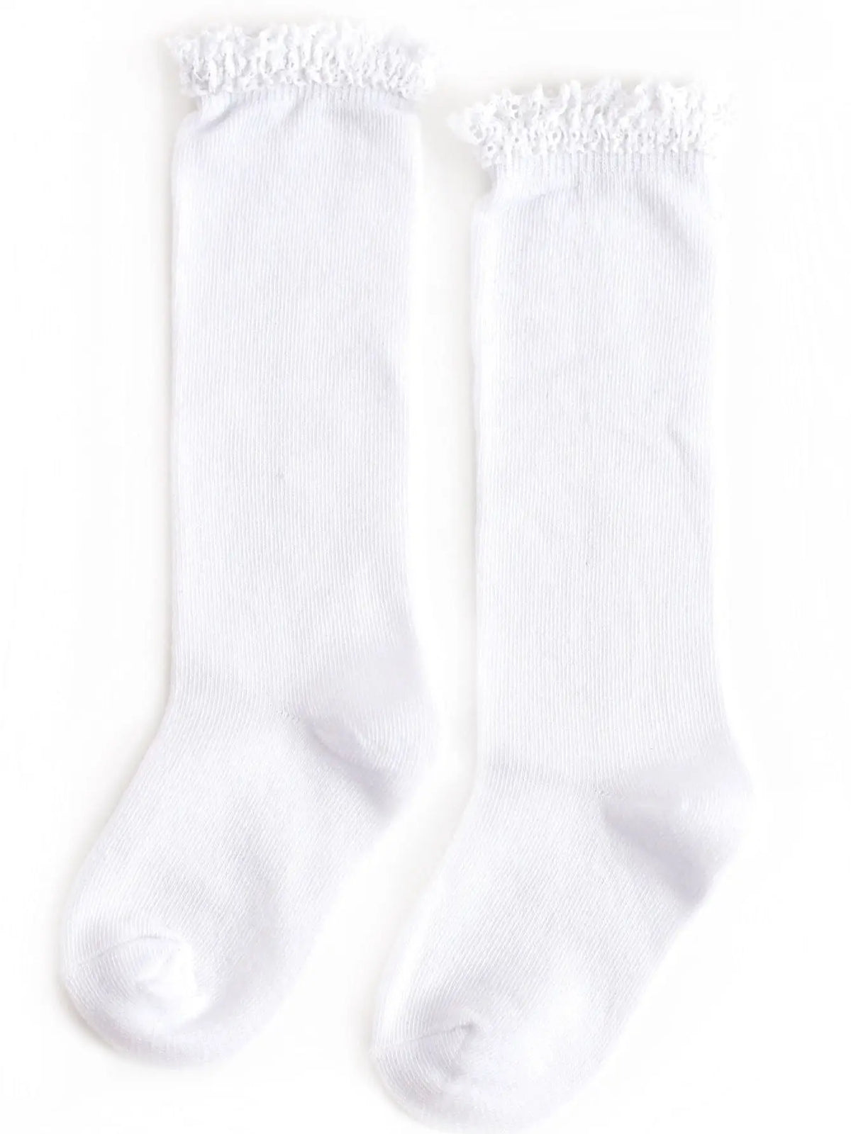 Little Stocking Co. White Lace Top Knee High Socks