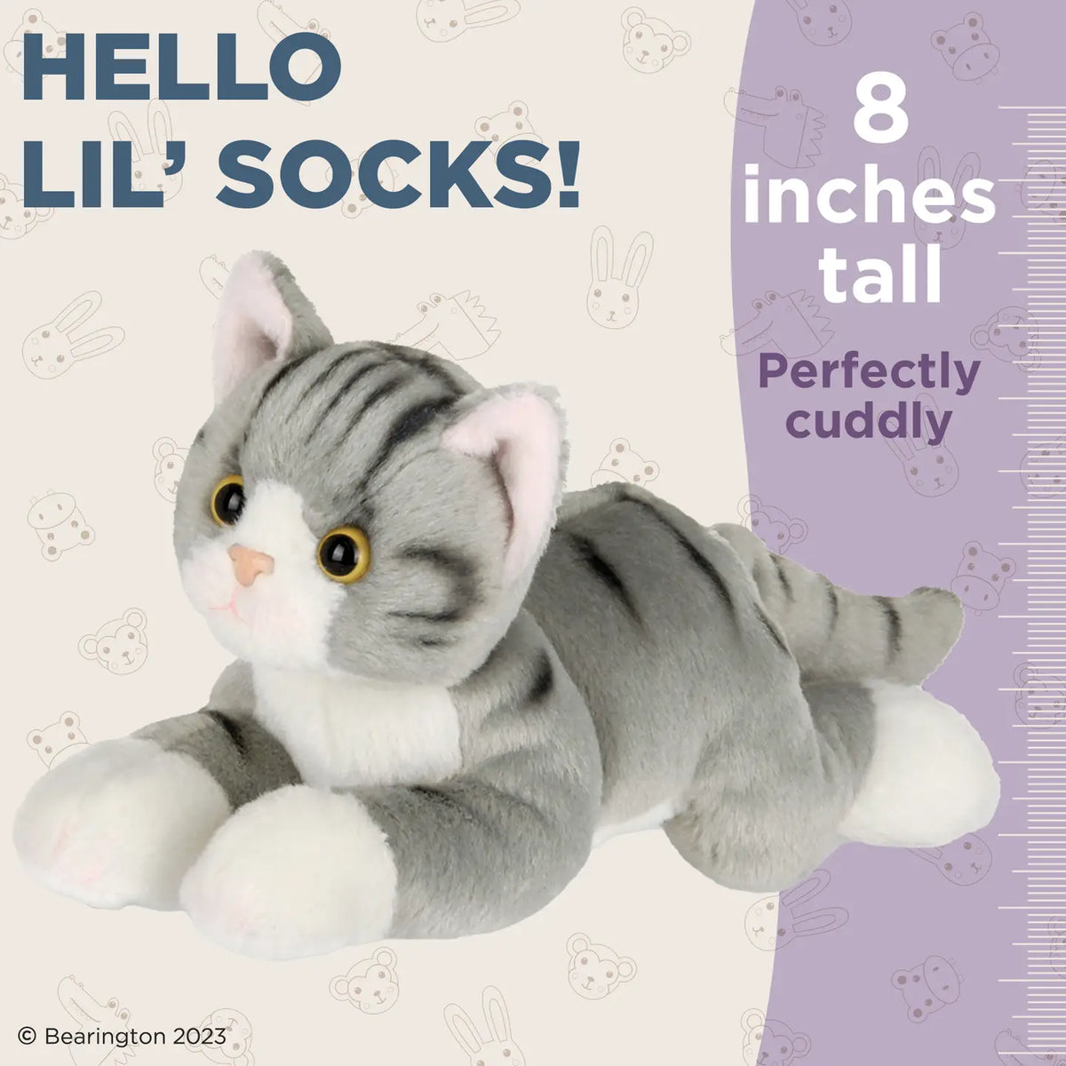 Bearington Collection Lil' Socks the Gray Cat