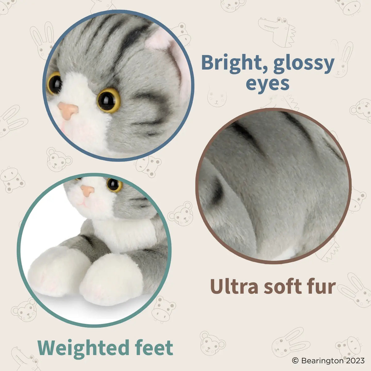 Bearington Collection Lil' Socks the Gray Cat
