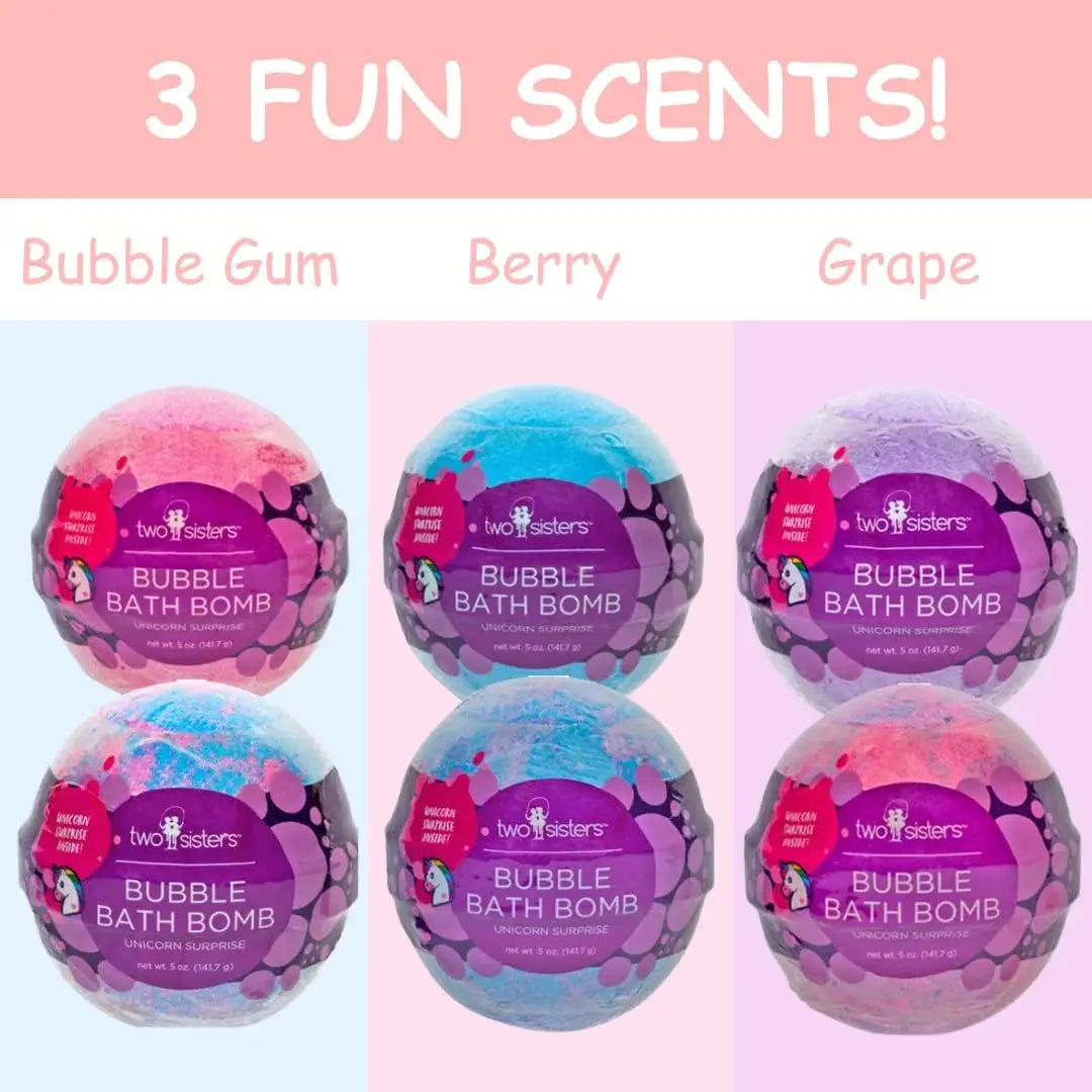 Two Sisters Spa Unicorn Bath Bombs Gift Set For Kids (6 Pack)