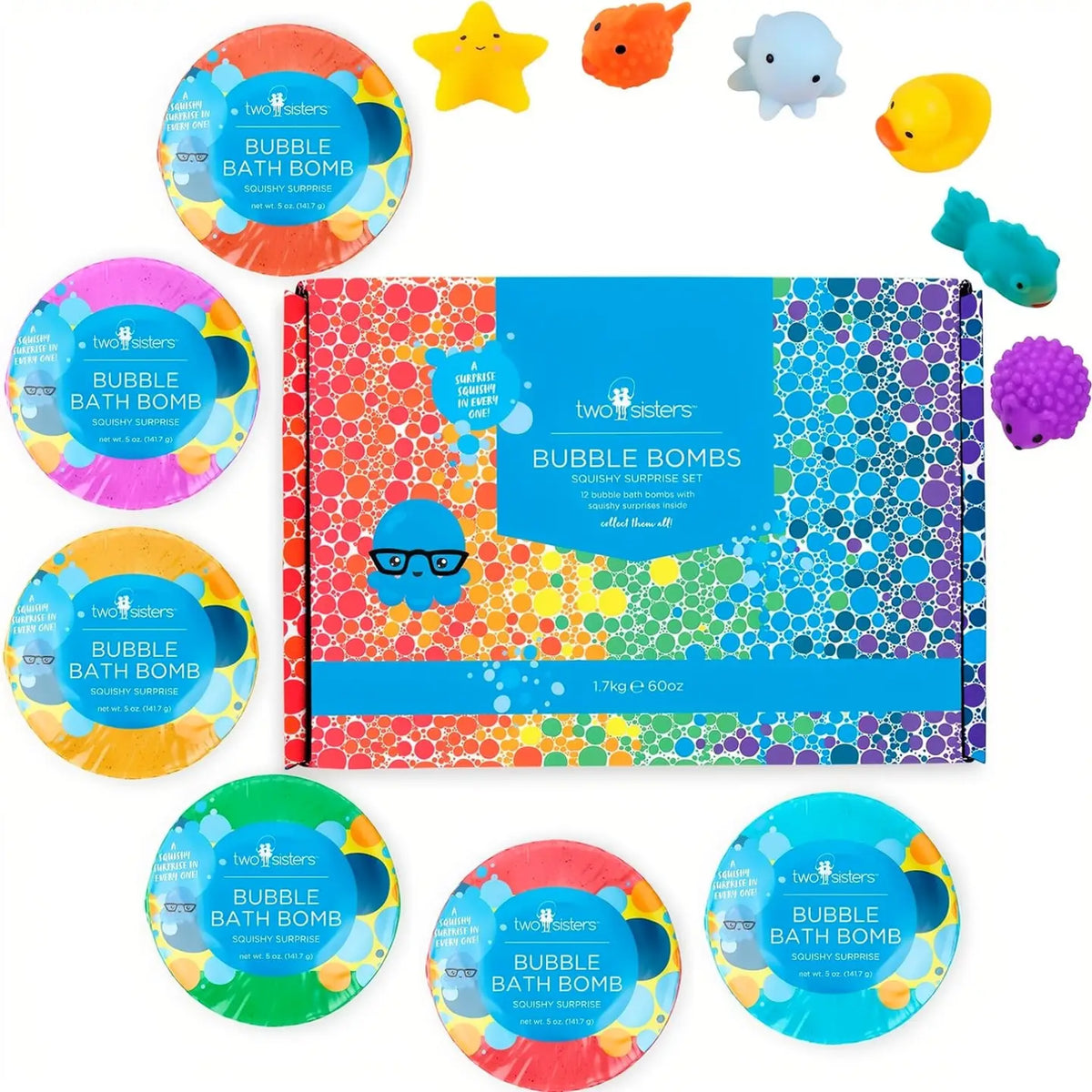 Two Sisters Spa Squishy Bath Bombs Gift Set For Kids (6 Pack)