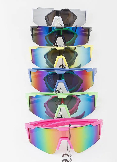 Kids Bright Curved Shield Sunglasses