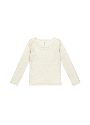 Ivory Textured Long Sleeve Top