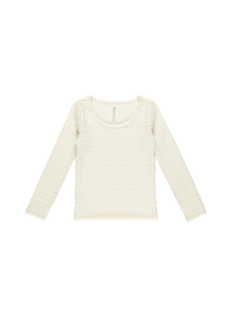 Ivory Textured Long Sleeve Top