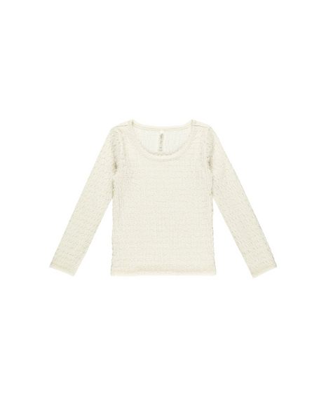 Ivory Textured Long Sleeve Top