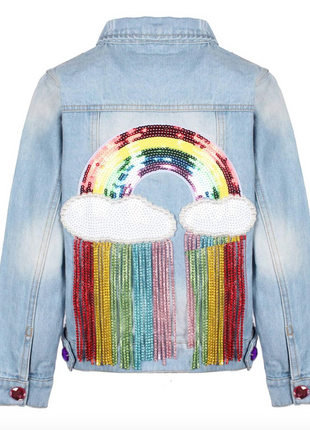Lola and the Boys Crystal Rain Denim Jacket