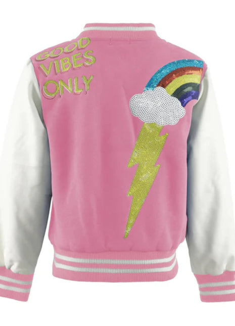 Lola & the Boys Back Varsity Bomber Jacket