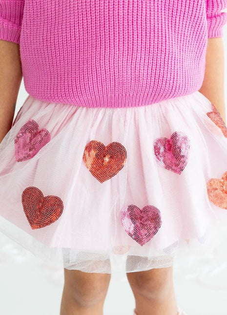 Model wearing Sweet Wink Sequin Heart Valentine's Day Tutu 