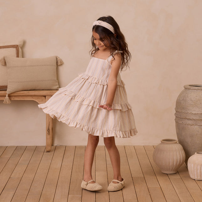 Model Wearing Rylee & Cru Ruffle Swing Dress || Summer Stripe