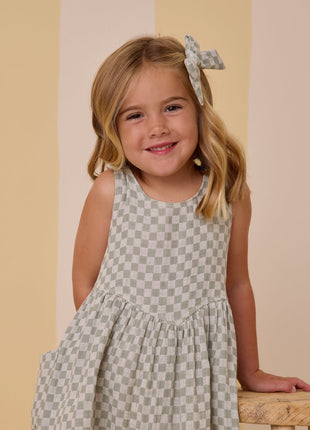 Model Wearing Rylee & Cru Summer Dress || Sage Check