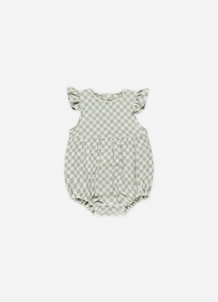 Rylee & Cru Amelia Romper || Sage Check Front