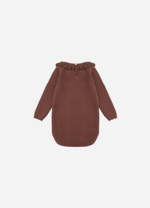 Rylee + Cru Ruffle Collar Bodysuit || Burgundy Back