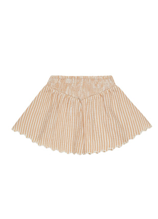Rylee & Cru Smocked V Mini Skirt || Grapefruit Stripe