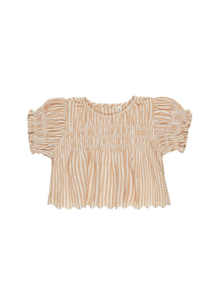 Rylee & Cru Colette Top || Grapefruit Stripe Front 