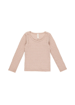 Rose Textured Long Sleeve Top