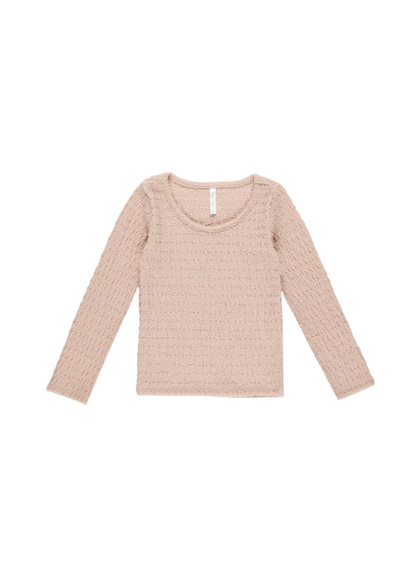Rose Textured Long Sleeve Top