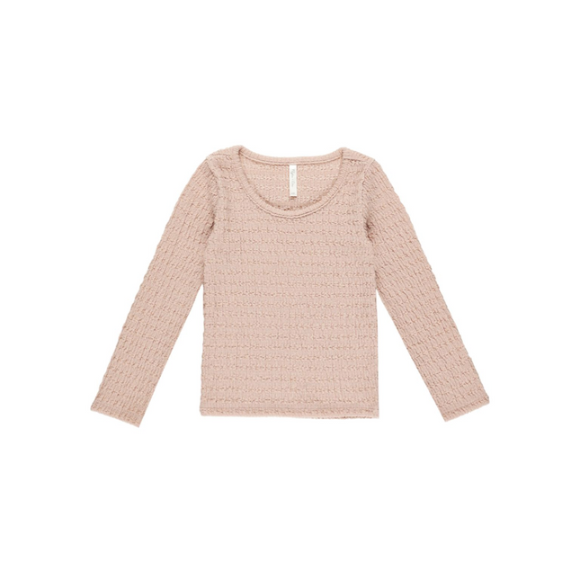 Rose Textured Long Sleeve Top