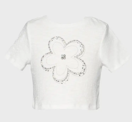 Flower Graphic Crop Tee