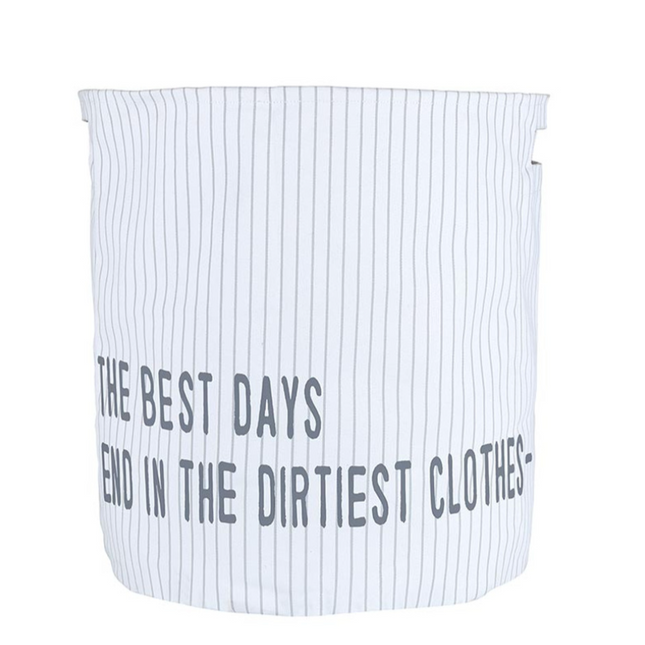 Large Striped Quote Canvas Hamper