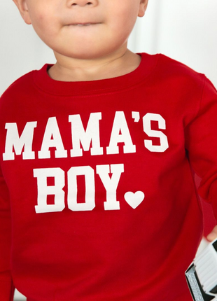 Model Wearing Sweet Wink Mama's Boy Valentine's Day Sweatshirt 
