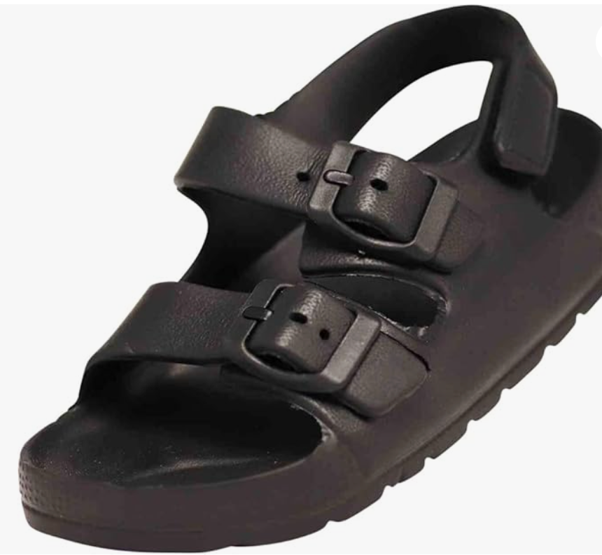 Eastern Off Price Norty 2-Strap Slide Sandal For Kids - Black Strap 41914