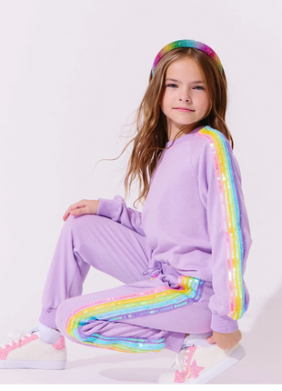 Lavender Rainbow Sequin Set