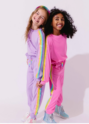 Lavender Rainbow Sequin Set