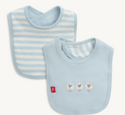 Magnetic Me Blue Stripe Organic Cotton | Magnetic Reversible Bib