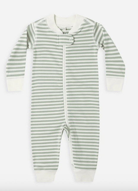 Zip Long Sleeve Sleeper || Fern Stripe