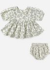 Green Floral / 0-3M