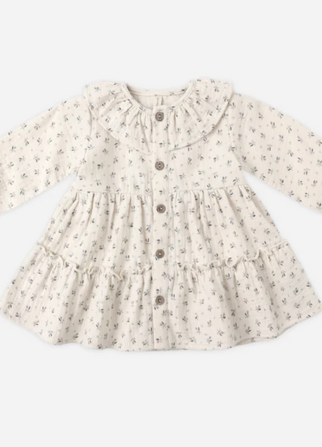 Ruffle Collar Button Dress || Bluebell