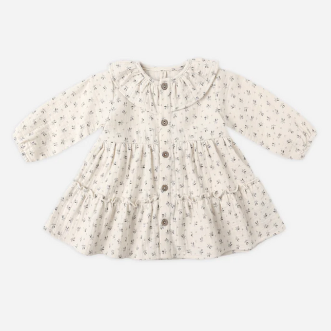Ruffle Collar Button Dress || Bluebell