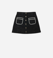 Rylee + Cru Denver Mini Skirt || Washed Black Front