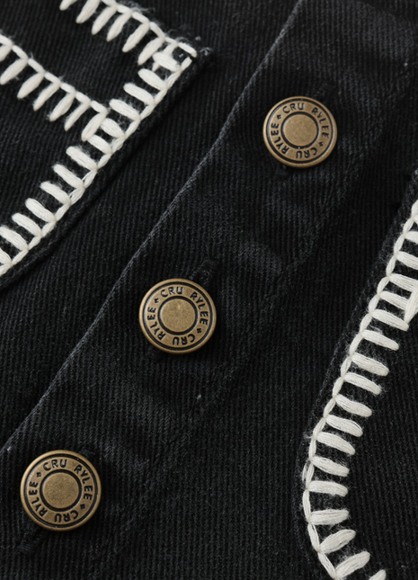 Rylee + Cru Denver Mini Skirt || Washed Black Details