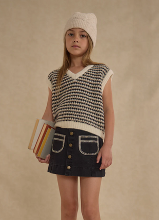 Model Wearing Rylee + Cru Denver Mini Skirt || Washed Black
