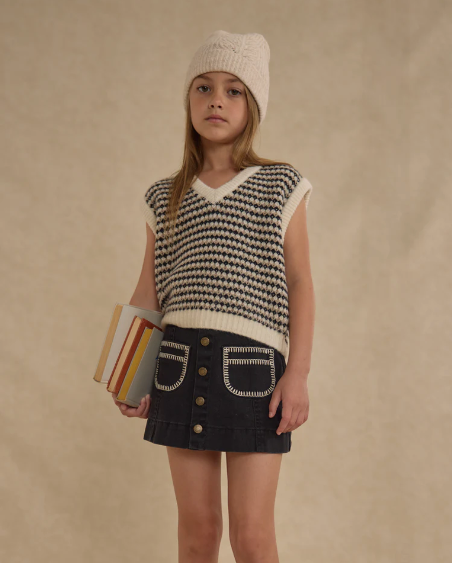 Model Wearing Rylee + Cru Denver Mini Skirt || Washed Black
