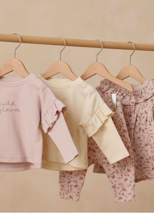 Ruffle Long Sleeve Tee || Wild Flower