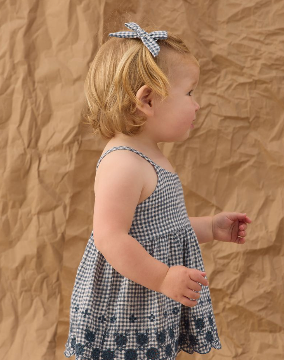 Model Wearing Rylee & Cru Zenni Set || Marine Gingham